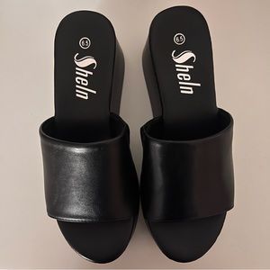 black platform sandals